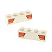 Produktbild 2 x Lego System Bau Stein Weiss 1x4 Bedruckt mit Auto-Rückleuchten rot und orange Muster Set 6549 6426 6327 3010pb003