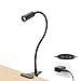 Produktbild KWOKWEI LED Klemmleuchte, 3W Dimmbare Bettleuchte mit 360° flexibel Schwanenhals, Leselampe/Schreibtischlampe mit Clip und USB-Kabel, Weiß Augepflege Klemmlampe mit Multi-Level-Helligkeit (Schwarz)