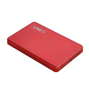 Homgee 2.5'' Type-C to USB 3.0 External Hard Drive Portable D High Transmitting Speed Plug&Play for Desktop/Laptop (120GB) Red