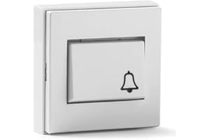 CABLEPELADO bouton de sonnette de surface, interrupteur bouton sonnette surface, 10 A 250 V, 65 x 65 mm, blanc