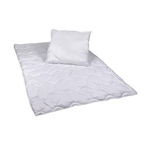 Premium Colcha de Cama 155 X 220cm & Almohada 80 X 80cm ? para Alérgico ? Lavable ? Cubierta Todo Año Vierjahreszeiten-Bett con Fibra Climática Edredón + Cojín como Ropa de Cuna en Normal Tamaño