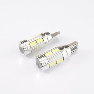KURSI 2X T10 10 SMD CREE CANBUS LED BULBS XENON WHITE LIGHT 501 W5W STAINLESS STEEL ERROR FREE SIDE WEDGE TAIL LAMP BULBS