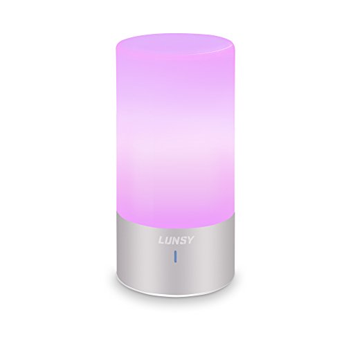 Preisvergleich Produktbild Atmosphäre Tischlampe, Lunsy 6W LED Atmosphäre Tischlampe RGB Lampe Dimmbar mit Berührungssensor 256 Farbwechsel Intelligente Tischleuchte 360-Grad Touch Steuerung