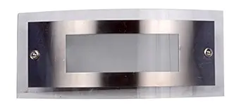 DecoLight Elegant Bathroom Metal Body with Light Frost Glass Shade Mirror and Basin Light (Grey, 29x6x12 cm)
