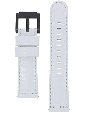 TW Steel Marc Coblen Armband Uhrenband Uhrenarmband Leder 22 MM Kroko Weiss LB_W_K_B