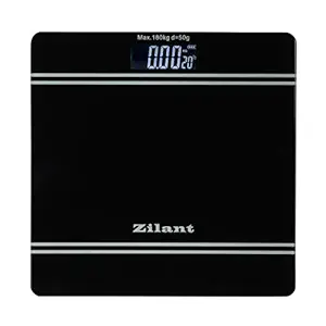 Zilant 6 mm Automatic Personal Digital Weighing Scale Machine With Large LCD Display and 4 Sensor Technology For Accurate Weight Measurement (Black)