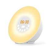 Alarm Clock, ROOROO 6 Natural Sounds Digital Clock FM Radio Wake-Up Light LED Display Touch Control Electronic Alarm Clock for Bedroom, Playroom, Nursery, for Easter