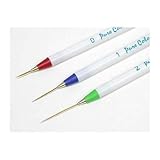 SHANY Cosmetics Set of 3 Sable NAIL ART Brushes Pen, Detailer Liner and Striper