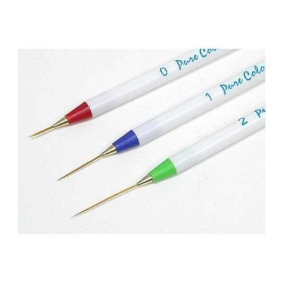 SHANY Cosmetics Set of 3 Sable NAIL ART Brushes Pen, Detailer Liner and Striper