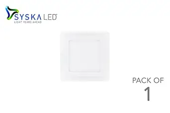 Syska 9 Watts 2 in 1 LED Panel Light (Cool Day Light & Red Ring, Pack of 1, Square)