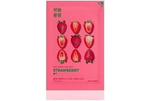 Holika Holika Mascarilla Facial Iluminadora. Pure Essence Strawberry. 23 ml. Translúcido. Aroma Fresa. Ilumina y Reduce Manchas. Ayuda Contra las Marcas de Acné y Pigmentación.