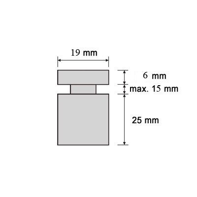 Alu Abstandshalter 19 x 25 mm in Schwarz – 4er Set - 5