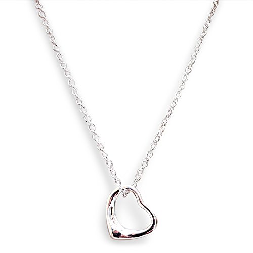 Orion Creations 925 Enteros esterlina Colgante, Collar de Plata del Coraz-n Flotante en Caja de Regalo