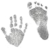 BabyRice Baby / Toddler Handprint Footprint Kit with 14.5x8.5" Silver Frame, Black mount