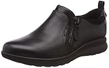 Leder Clarks Damen Un Adorn Zip Slipper, Schwarz (Black Combi), 42 EU