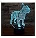 Produktbild 3d-Hunde, französische Bulldogge, Illusion Nachtlicht Lampe 7 Farben ändern LED-Streifen, USB-Spielzeug für Kinder, Dekoration, Weihnachten, Valentinstag Geschenk