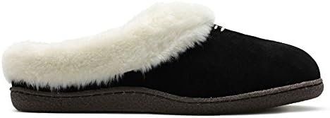 Clarks Home Classic Suede Slippers In Black Standard Fit Size 7