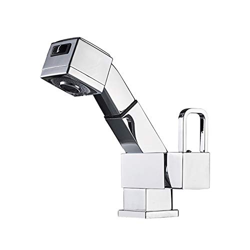 Preisvergleich Produktbild WFL Herausziehbares Badezimmertoilettenwaschbecken Waschbecken Einzelnes Loch Heißes Und Kaltes Kupferteleskopduschehahn,1,1