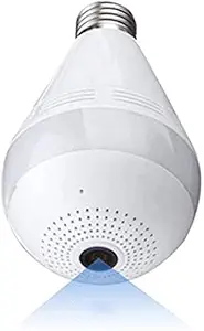 DIVYANSH Store 2MP 960/1080p Bulb Shape Fisheye 360 Panoramic Wireless WiFi IP CCTV Security Camera with Coloured Night Vision