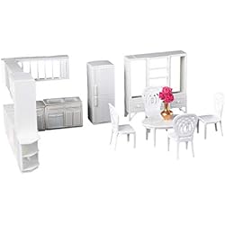 IPOTCH Meubles Cuisine Maison de Poupée Set de 9pcs Table Chaises Cabinet Modèles Enfants Miniature Jouets DIY