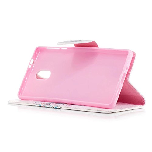 LEMORRY Nokia 3 Hülle Tasche Ledertasche Flip Beutel Haut Slim Bumper Schutz Magnetisch Soft SchutzHülle Weich Silikon Cover Handhülle Schale für Nokia 3, Kunstbaum - 3