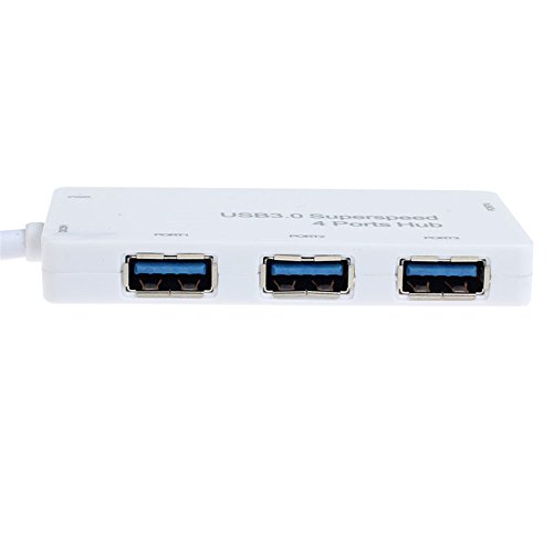 USB-Hubs Holeider 4-Port SuperSpeed USB 3.0 Compact Hub Adapter für PC Laptop Mac (5G Mbit / s) (Weiß) - 3