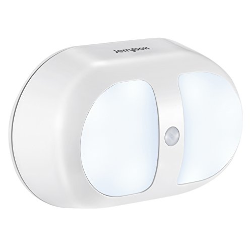 Jerrybox Nachtlicht mit Bewegungsmelder Batteriebetriebene Wandlichter mit 10 LEDs und Zweifachem Sensor, Nachtlampe für Kinderzimmer, Schlafzimmer, Treppe, Bad und Schrank