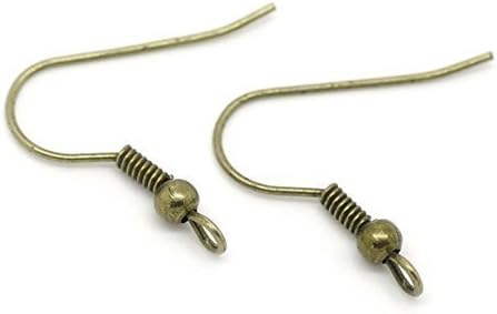 15089 / 50 Ear Hooks 18 x 17 mm / for Making Earrings Yourself - bronze