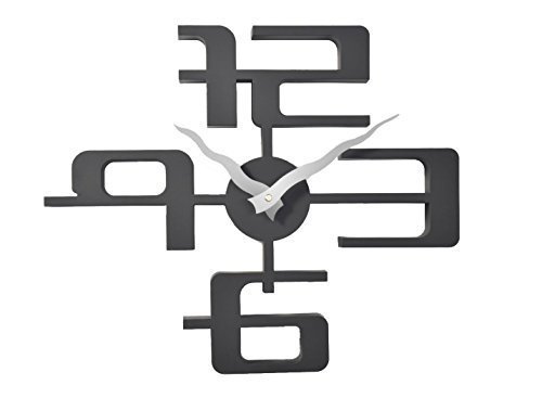 GMMH 11071 3D Wanduhr, 43 x 35 cm, schwarz