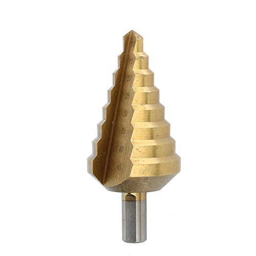 LAOYE Stufenbohrer Kegelbohrer Konusbohrer HSS-TIN 10-45mm Bohreraufsatz Mehrstufenbohrer - 4