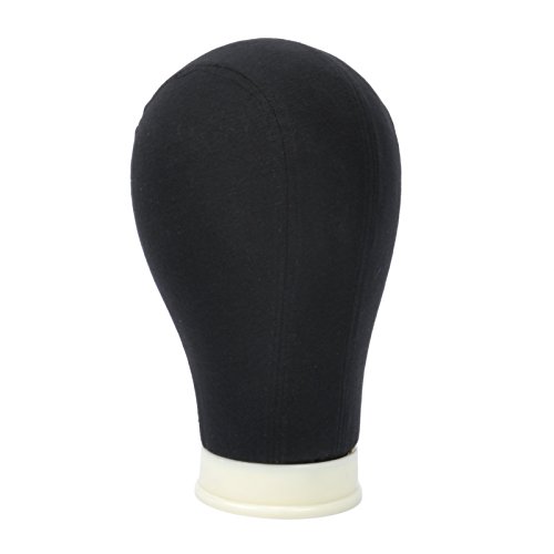 Multi Size-Poly Canvas Block Head For Wig Making Drying Styling Coloring Black 24 Inch