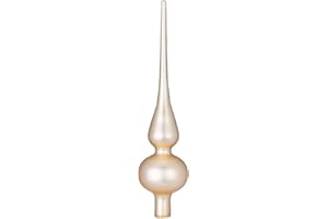 Inge-glas Christbaumspitze 26cm | Weihnachtsbaumspitze aus Glas | Hochwertige Spitze für den Weihnachtsbaum Weihnachten (Champagner Matt)