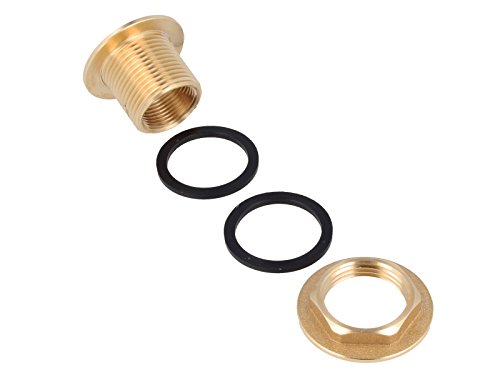 tecuro Tankverschraubung Faßverschraubung Behälterverschrabung Messing mit 1 1/4 (5/4) Zoll Aussengewinde x 1 Zoll Innengewinde - 3