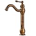 Produktbild JRUIA Antikes Messing Bad Wasserhahn 360° Schwenkbar Waschtischarmatur Einhebel Mischbatterie Badarmatur f. Badezimmer Aufsatzwaschbecken Hohe Auslauf aus Messing