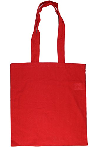 Baumwolltasche Jutebeutel unbedruckt mit zwei langen Henkeln rot 38x42cm 10 Stück - 2