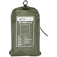 DD Hammocks - DD Tarp 3x3 - Forest Green - Lightweight & 100% Waterproof Tough Tarp with 4x Pegs and Guy Lines for Camping Bushcraft & Scout Adventure