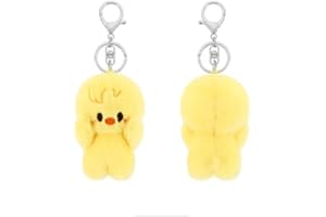 Nevstop 10 cm Porte-clés en peluche Stray Kids série « ATE » SKZoo Porte-clés mignon pour les fans de Stray Kids (Bbokari)