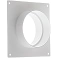EUROPLAST 100mm / 4 Inch Duct Connector with Flange - Round PVC Ducting - Ventilation Pipe - Wall Plate