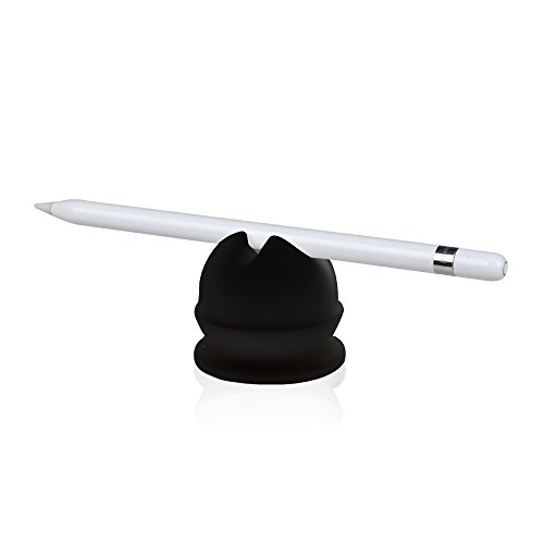 Fintie Apple Pencil Stand – Silikon Pilz Dock Station Ständer Halterung mit USB Adapter Slot für Apple iPad Pro Bleistift, Schwarz - 2