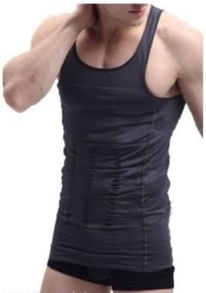 Tri-Slim Body Shaper For Men Slimming Shirt Vest Weight Loss Fat Blocker Burner not Pills (L (47
