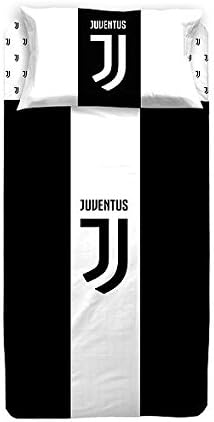 SQUADRE DI CALCIO Juventus Football Teams Complete Bed 1 Bed New Logo White-Black
