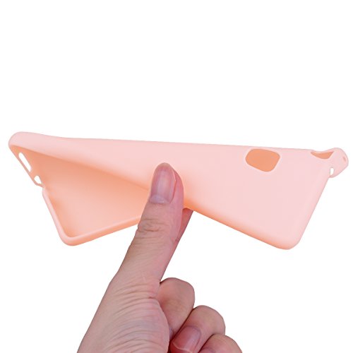 Funda Huawei p9 lite Carcasa p9 lite Silicona Anfire Suave Flexible gel TPU Case para Huawei p9 lite  5 2 pulgadas  Ultra Delgado Mate Goma Protectora Bumper Tapa Anti Rasgu  os Anti Choque Ligero Funda Cubierta Candy Color Jalea Dise  o - Pink