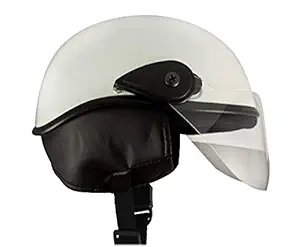 Western Era Stylish Lovable Half Face Helmet for Kids || Baby Safety and Comfort || (3-12 Years) (White Glossy)