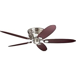 Hunter Ventilateur de plafond Low Profile II réversible ailes, argent, 24372 75 wattsW, 230 voltsV