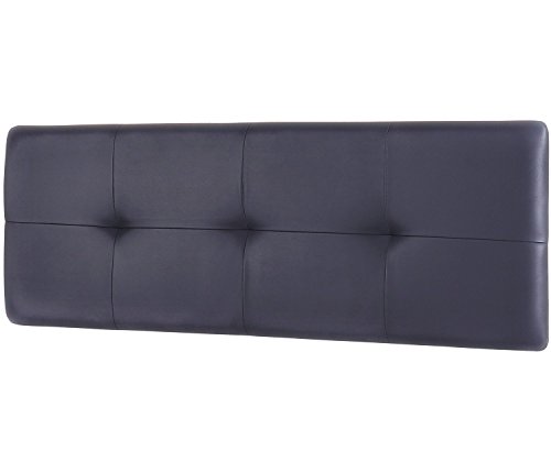 HomeSouth - Cabecero Cama Matrimonio tapizado en símil Piel Color Grafito, Cabezal Modelo Deva, Medidas: 159,5 cm (Largo) x 49,5 cm (Alto) x 3,5 cm (Fondo)