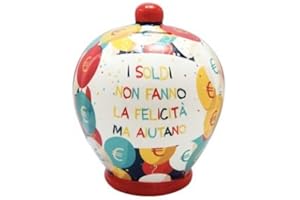 VIRCA SALVADANAIO terracotta "I SOLDI NON FANNO LA FELICITA'..." cod.94518