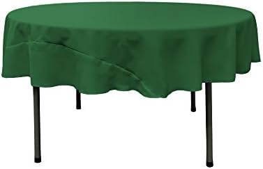 LA Linen Polyester Poplin Round Tablecloth, 72-Inches, Emerald Green, 183 x 183 x 0.04 cm
