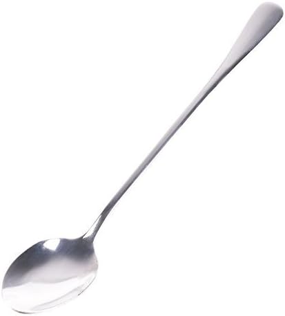 Nsrzhp Stainless Steel Table Spoon Dinner Condiment Spoon Long Teaspoon For Lattes Coffee , Chocolate, Dessert,Caviar, Ice Cream, Sundae,Egg Grapefruit and Melon Ice Tea Jam Olive Soup