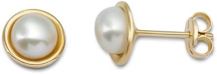 Miore - Boucles d'Oreilles - Or Jaune 9 carats 0.4 Gr - Perle d'eau douce - MA980E