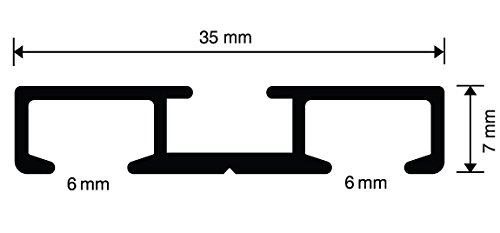 GARDUNA 300cm Gardinenschiene Vorhangschiene, Aluminium, silber, alu-silber eloxierte Oberfläche, 2-läufig oder 1-läufig (Wendeschiene) - 4